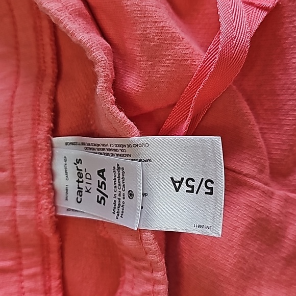 Carter's Kid Pull-On French Terry Shorts, girls 5, pink - Picture 3 of 3